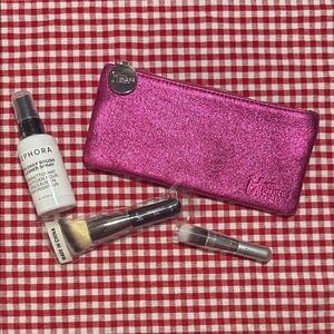 Sephora brush cleaner with it brush set and Shimmer Case